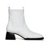 2025 autumn and winter square head Chelsea boots leather side zipper square heel Martin boots sheepskin
