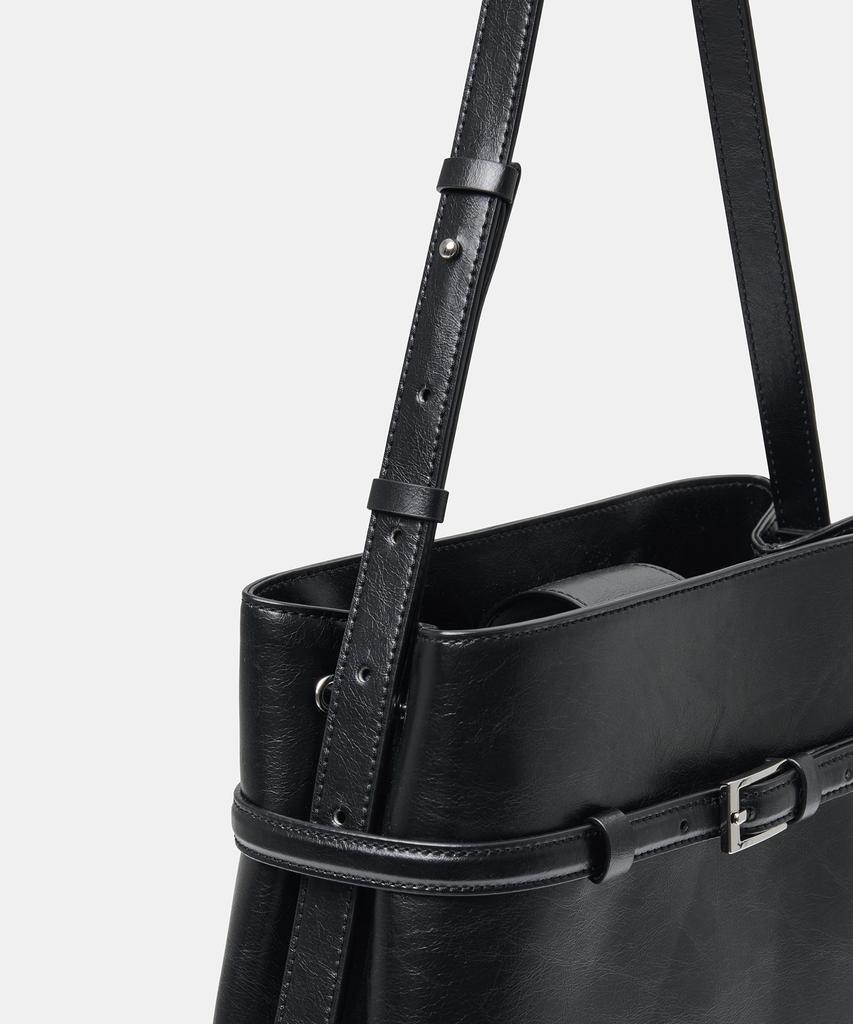 Musinsa Standard Woman Belted Bucket Bag [Black]