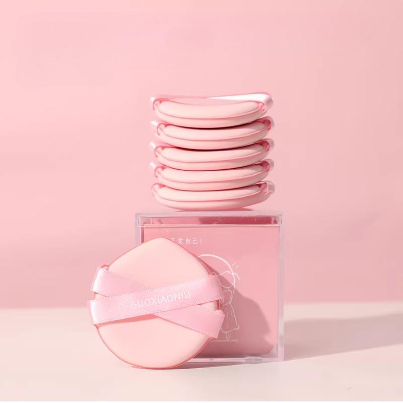 GUOXIAONIU 5pcs Air Cushion Puff Wet And Dry Reusable Sponge Puff For Foundation And Powder Makeup Tool With A Storage Case