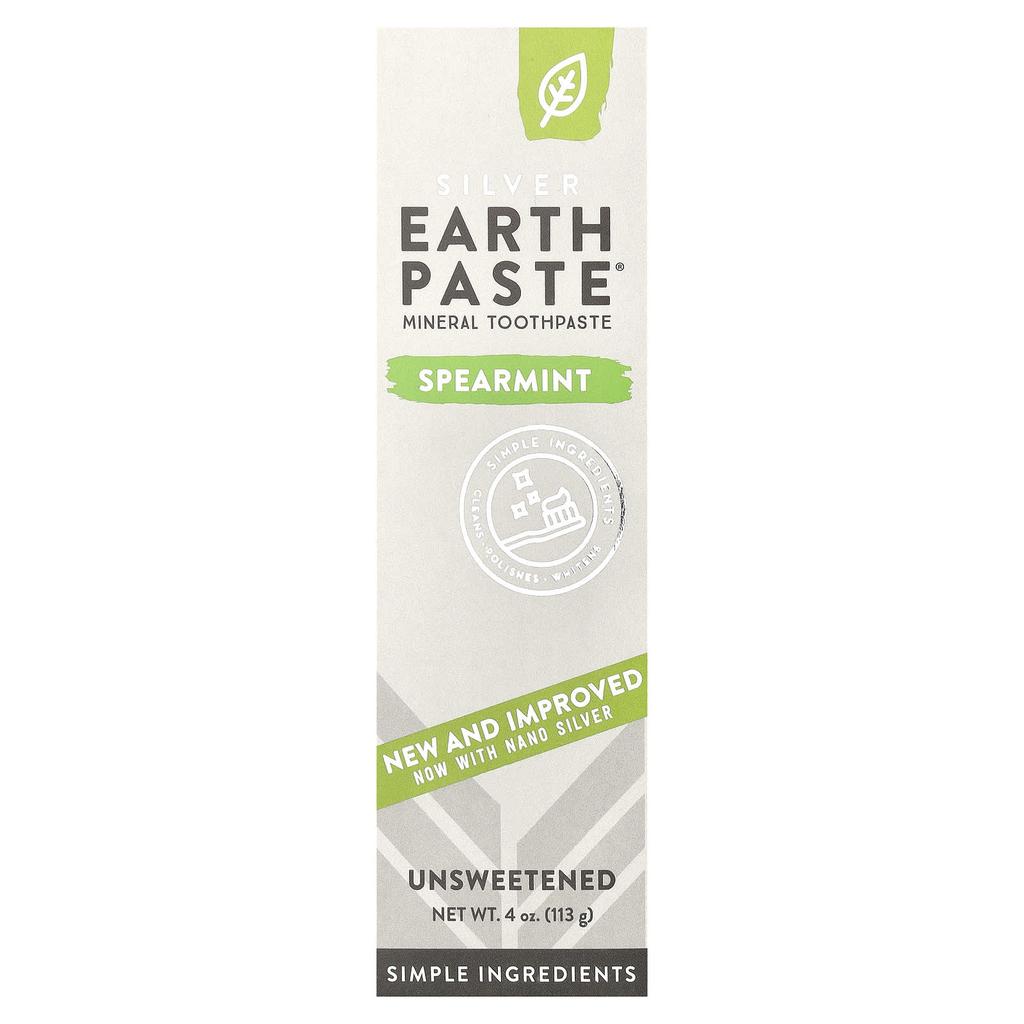 Earth Toothpaste, Mineral Toothpaste, Sugar Free, Spearmint, 113G(4Oz)