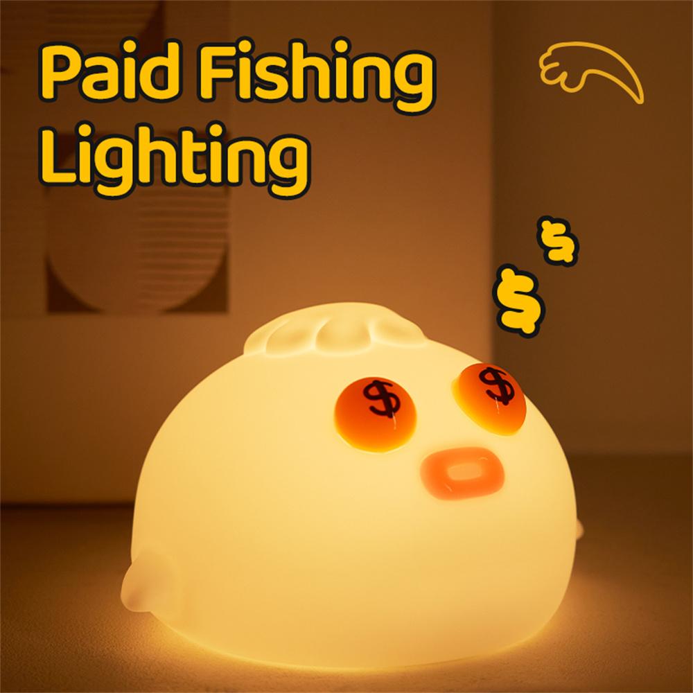 

Silicone Night Light Stress Relief Tap Control Cartoon Lamp for Bedside Desktop A