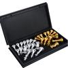 Medieval Folding Classic Chess Set With Chessboard 32 Pieces Gold Silver Magnetic Chess Portable Travel Games For Adults Kid Toy