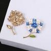Rhinestone Dripping Oil Flower Brooch Versatile Temperament Brooch Clothing Pin Accessories