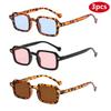 Protective Glasses 3set Fashion Small Square Sunglasses Female Vintage Colorful Shades Men Leopard Blue Rivets UV400 Sun Glasses