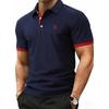 Herren Kurzarm Poloshirt Business Casual Kontrastbesatz Klassische Passform für Büro & Alltag