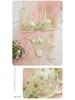 Light Green Floral Embroidered Lace Lingerie Set