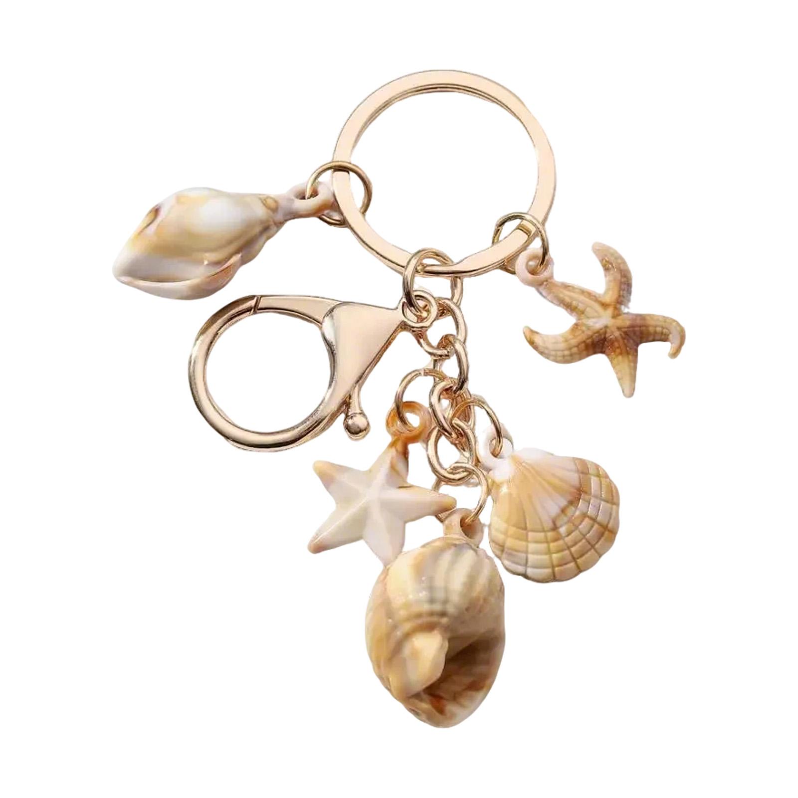

Брелок из натуральной ракушки ручной работы, ракушка, морская звезда, кулон-звезда, кольцо для ключей, украшение для сумки для любителей океана и путешественников T3