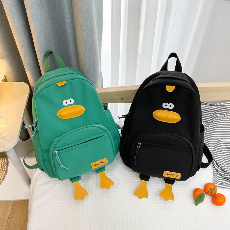 Kids Backpack Duck Nylon Polyester Cute Design For Kindergarten Daily Use
