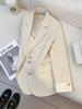 Korean-Style Pink Women's Suit Jacket: Spring/Autumn Fashion, Chic Business Attire