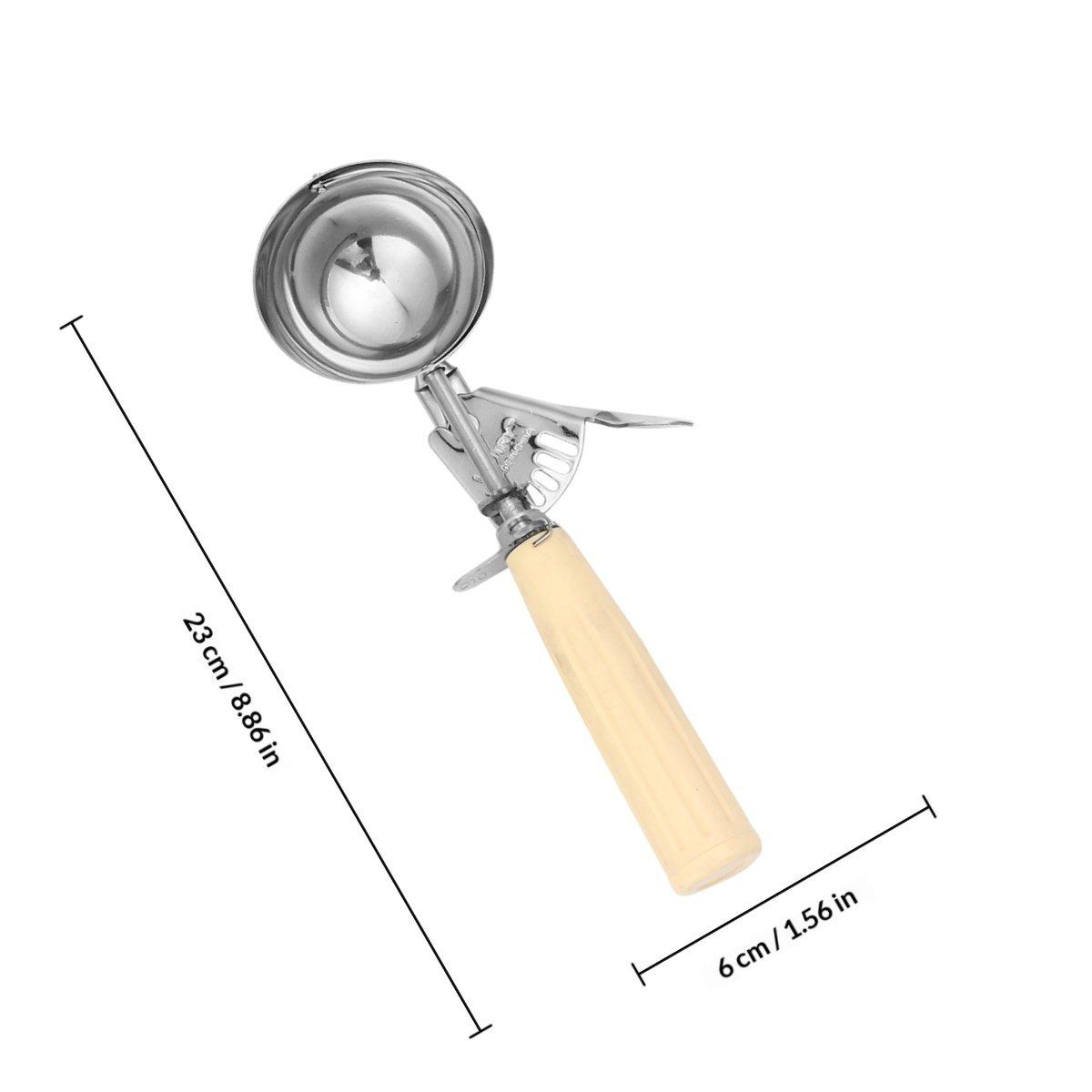 1Pcs Ice Cream Scoop Fruit Baller Ergonomic Design Easy Clean Home Use Ice Cream Scoop Fruit Baller Muffin Spoon бежевый
