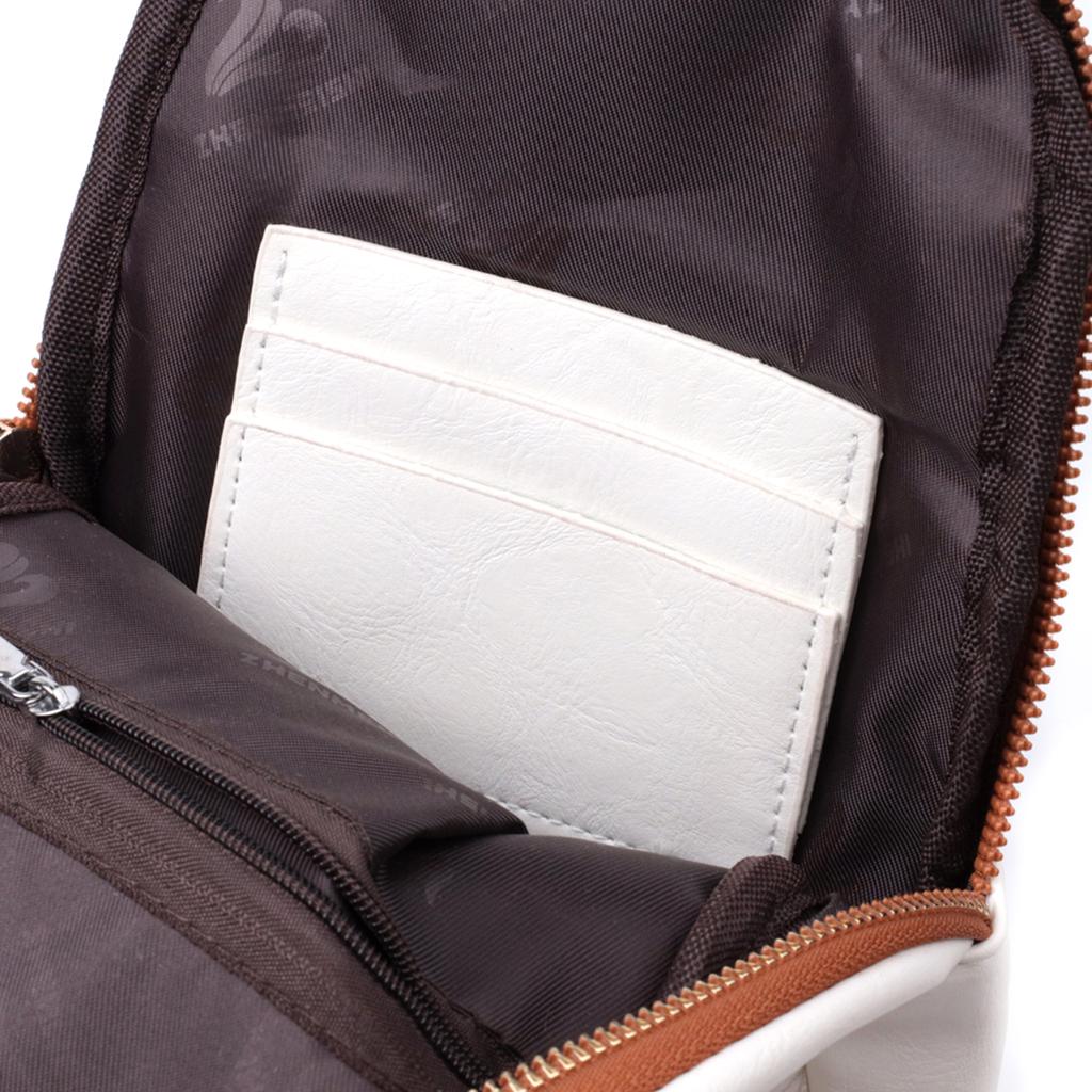 Comfortable Women's Sling Bag Over the Shoulder Made of Eco-leather VINTAGE Bag 22752 White