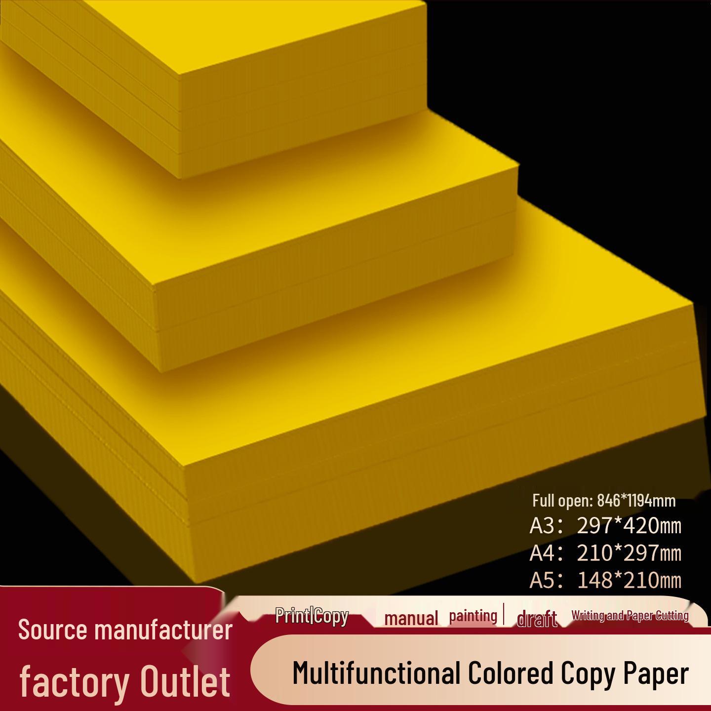 Colored A4/A3/A5 Paper for Origami & Crafts - Orange/Yellow Orange-yellow A4/100 sheets