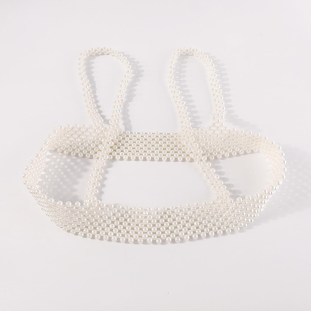 Temperamental Beaded Waist Belt Fashionable Pearl Camisole Vest Personality Body Chain For Women