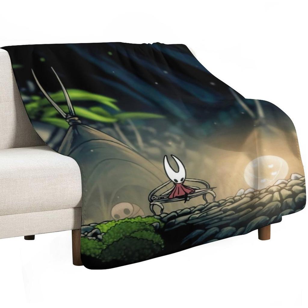 Hollow Knight Bench Rest Throw Blanket Stain Resistant Cozy Warm Blanket
