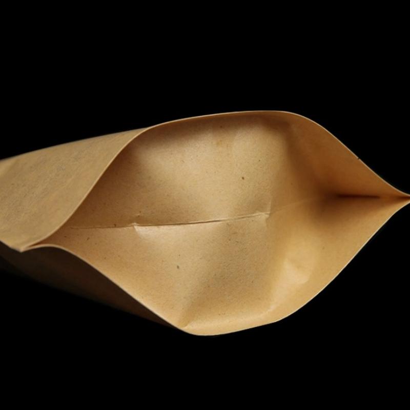 Kraft Paper Window Self Sealing Self Standing Bag Thickened Frosted Tea Bag Dried Fruit Snacks Moisture-proof Sealed Pocket Multiple Sizes Available