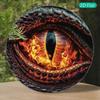 Metal Poster Wall Art Dragon Eye Circular Vintage Aluminum for Living Room