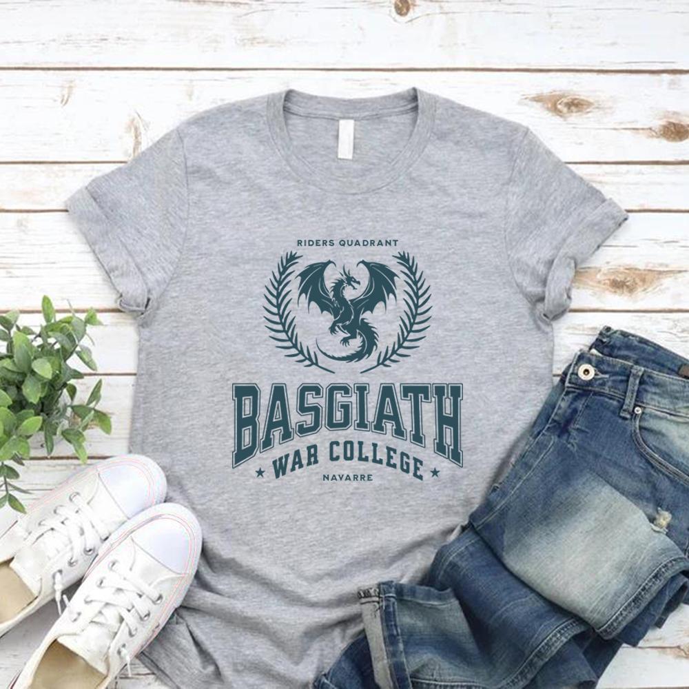 Fourth Wing Shirt Basgiath War College Tee Men Women Graphic T Shirts Short Sleeve Streetwear T-Shirt Dragon Bookish Gift