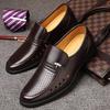 Men'S Sandals Summer Hollow Cool Leather Shoes Men'S Extra Large Size 48 Casual Soft Sole Breathable Dad Hole Shoes