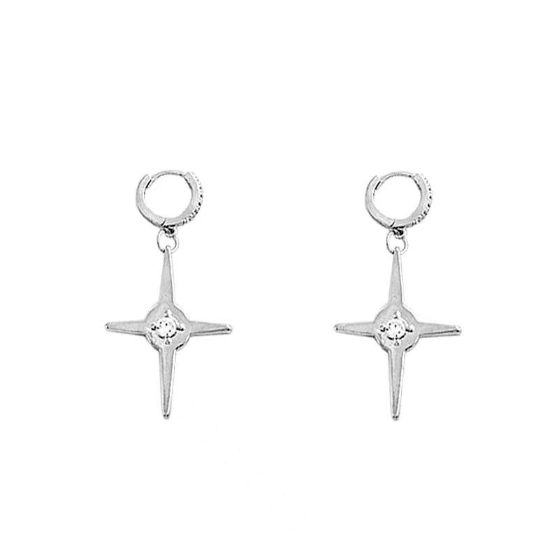 Niche Design Cold Wind Diamond Cross Stud Earrings Female, Simple Light Luxury High-end Earrings Earrings Earrings