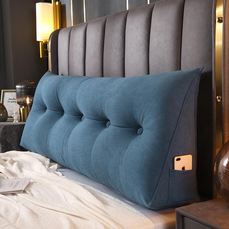 Triangle Large Backrest Lumbar Support Cushion - Solid Color Sofa & Bed Pillow