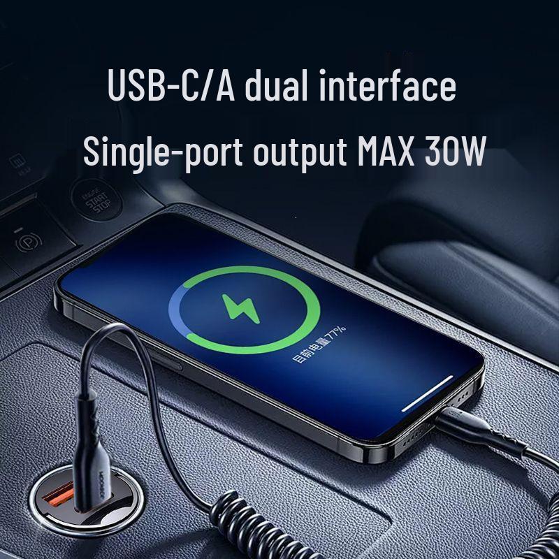 Dual-Port 30W High-Power Fast Car Charger for Mobile Devices