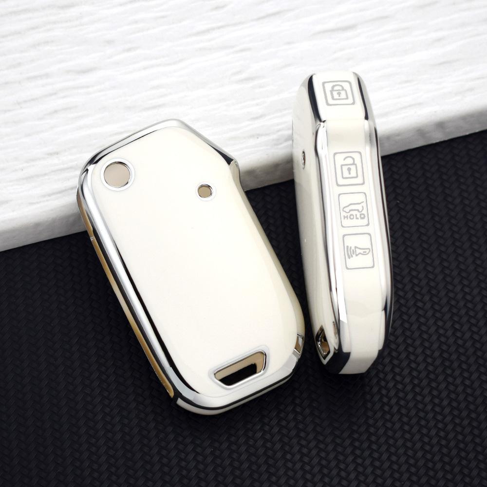 Premium Soft TPU Remote Key Fob Protective Cover for Kia Sportage Seltos K3 Forte Cerato Ceed Sorento 2018-2023 Key Case Rings