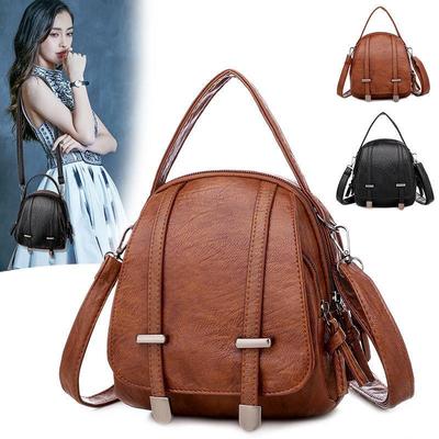 Bolsa de ombro pequena vintage feminina Soft PU couro crossbody bolsa mensageiro