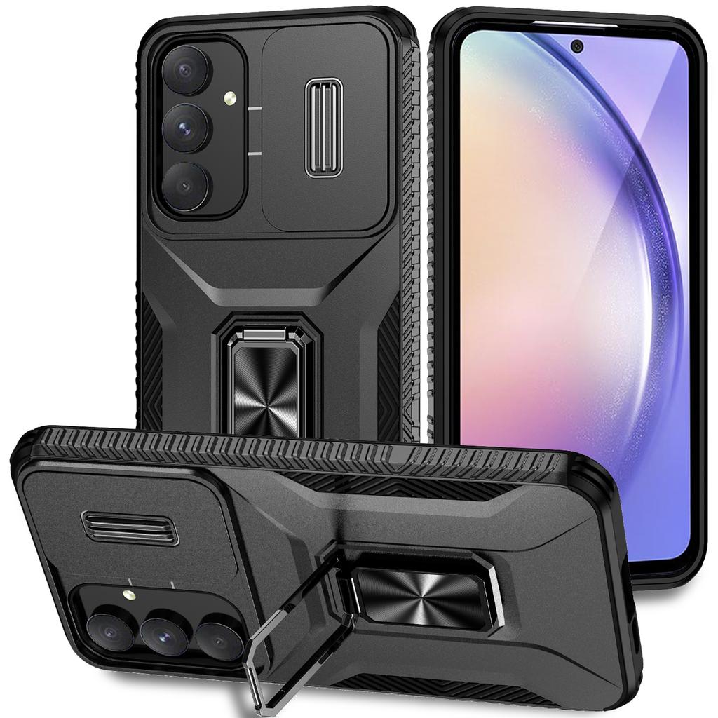 Per Samsung Galaxy A55 5G Custodia TPU+PC Protezione Obiettivo Fotocamera Cavalletto Copertura Telefono