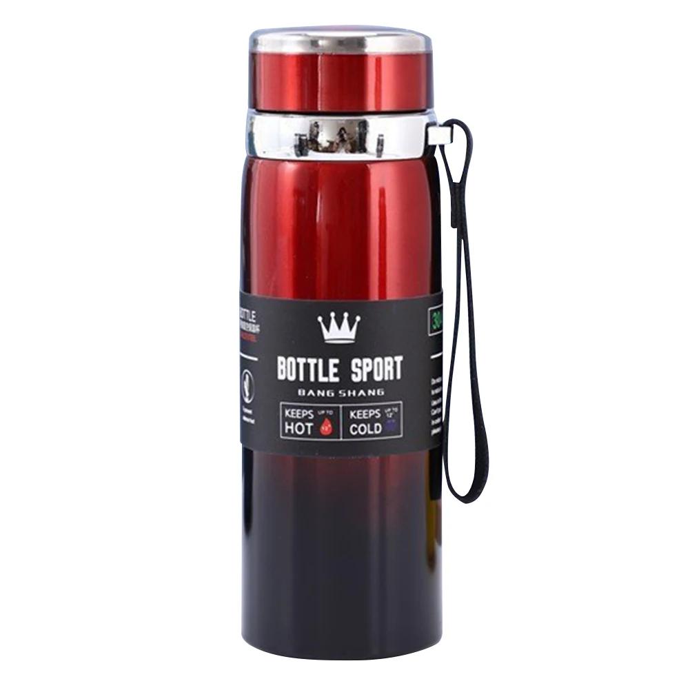 1000ml Vacuum Double Insulation Cup with Handle Portable Sports Bottle Stainless Steel Outdoor Vacuum Flask for Hot Cold Drinks