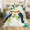 Toucan Bedding Set Palm Leaves Duvet Cover Twin For Boys Girls Tropical Jungle Birds Comforter Cover Botanical Bedspread Cover