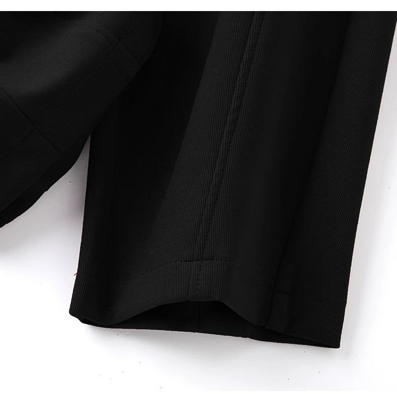 Elegant Gray High-Waisted Wide-Leg Pants for Women - Autumn 2025 Collection, Loose Fit, Floor-Length Casual Straight-Leg Design