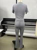 European Cross-border Casual Short-Sleeved Top and Long Pants Activewear Set for Home, Sports, and Yoga.