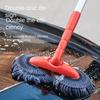 Car Washing Mop with Rotating Double Brush Head Telescopic Retractable Design Double Layer Car Wash Brush for Easy Cleaning Rags