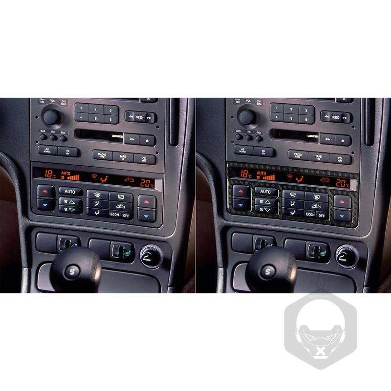 Suitable for Saab 9-5 1997—2005 Car Interior Accessories Console Air Conditioner AC Switch Panel Carbon Fiber Cover Trim Sticker