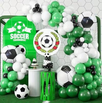 Trophée de Football Ballon en Film d'Aluminium Vert Arche Set Décoration de Fête d'Anniversaire Bébé Garçon Décoration