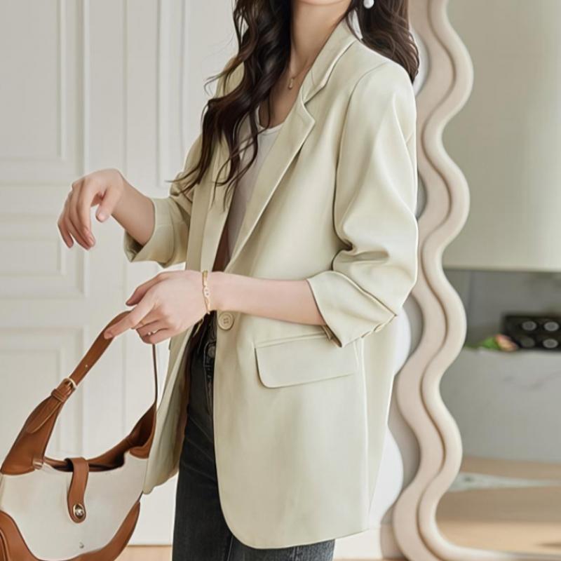 Klache Basic Loose Fit Jacket Cream Up To Size 77 B4f0007