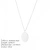 EManco Oval Stainless Steel Pendant Necklace Gold Choker Necklaces on Neck Women Jewelry Gift