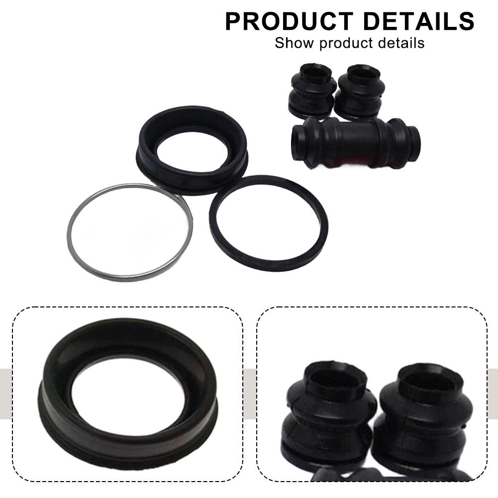 Black Rear Brake Seal Kit Caliper Gasket Replacement Installation Easy To Install Non-deformation Wear-resistant