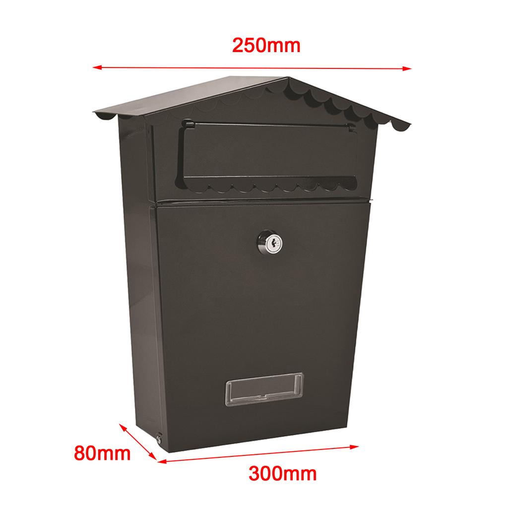 Metal Key Lock Mail Boxes Outdoor Locking Wall Mount Mailbox Security Key Drop Box Collection Boxes 25x8x30cm