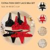 Lace Bra Sets for Women Ultra-thin Sexy Hollow Non-padded Steel Ring Bra with Transparent Thongs