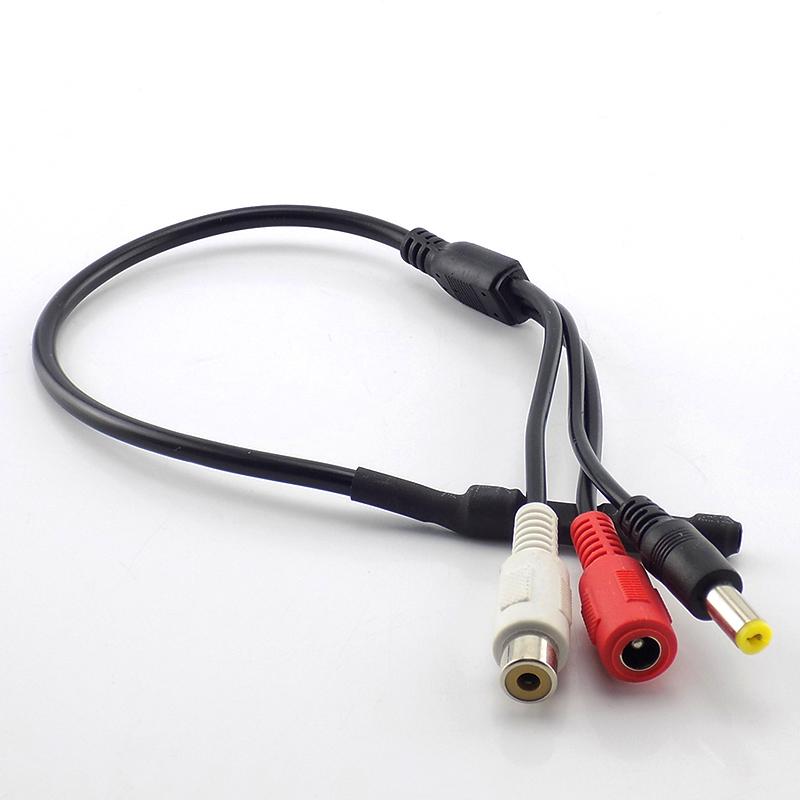 DC 12V Sound Monitor Audio Pickup Mini Pickup Audio Microphone RCA Power Cable for Cctv Security Camera DVR