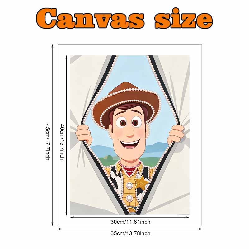 Disney Pearl Painting Toy Story Cowboy Woody Handmade DIY Pearl Gemstone Painting Pictures Crafts Special Shape Home Wall Decoration
