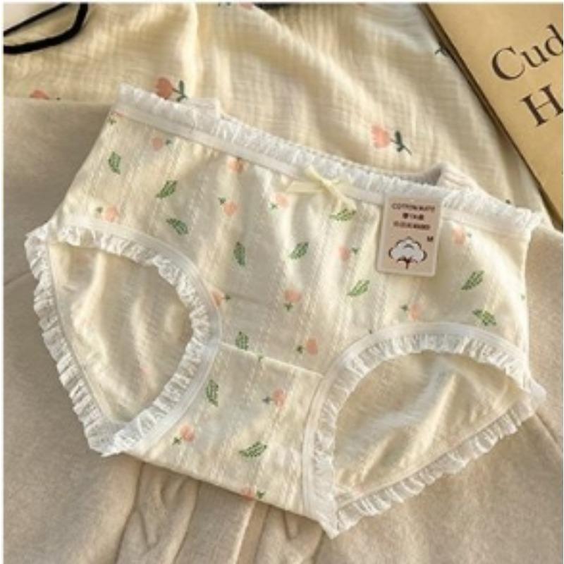 

Антибактериальные трусики из чистого хлопка, жаккардовые, со средней посадкой, удобные трусики-треугольники для женщин XL