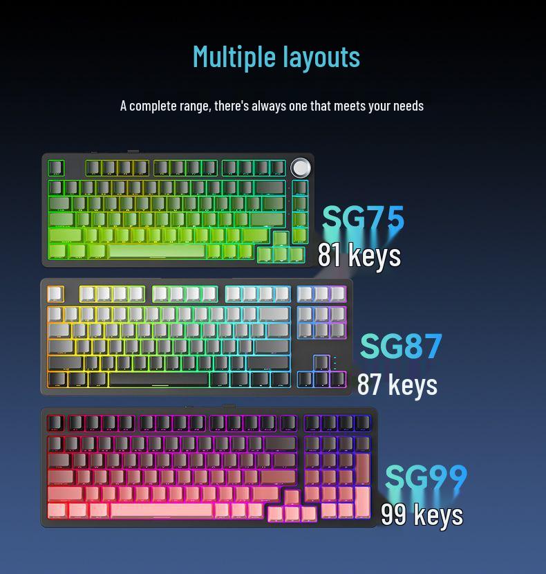 SG99 Custom Gasket Mount Wireless Mechanical Gaming Keyboard - Full-Key Hot-Swappable, Bluetooth Tri-Mode