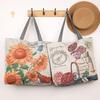 Butterfly Embroidered Canvas Tote Bag With Large Capacity For Daily Use And Mom Gifts