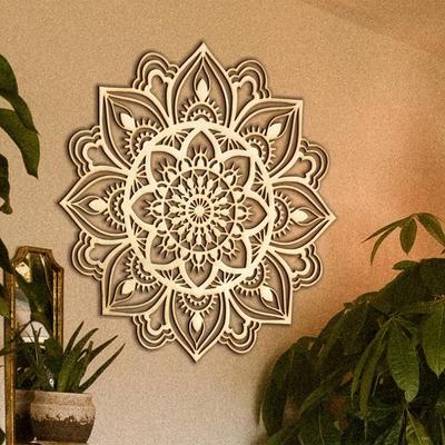 Moroccan Indian Mandala Metal Wall Art for Living Room Decor
