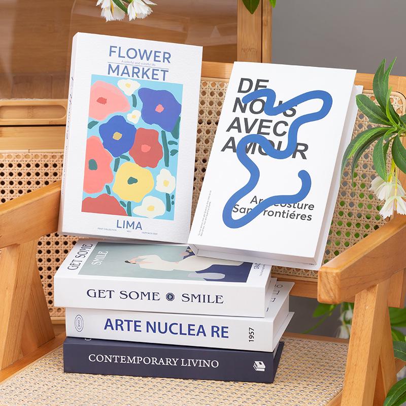 Nordic Minimalist Decorative Bookshelf Props for Modern Living Room and Wine Cabinet Display