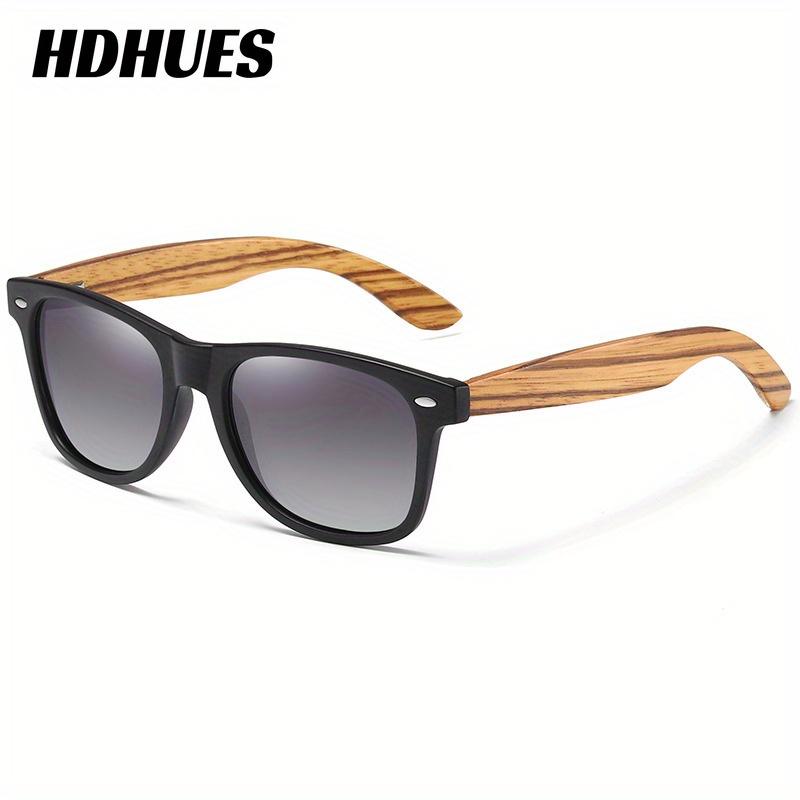 HdHues Unisex bambusové polarizované venkovní dřevěné vintage sluneční brýle, UV400
