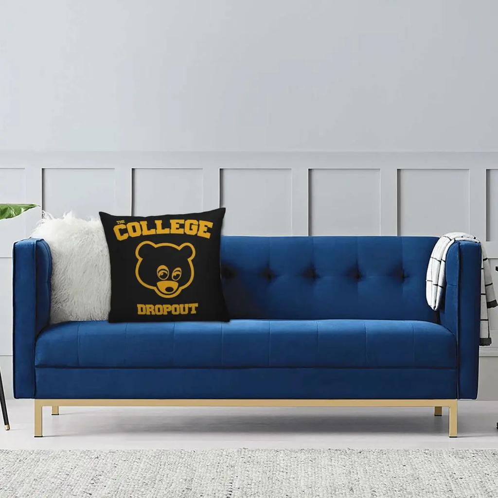 The College Dropout Kanye West Rap Pillowcase Double-sided Printing Cushion Cover Decorative Pillow Case Cover Home Zippered