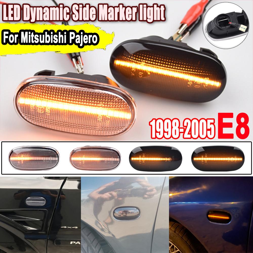 For Mitsubishi Pajero Sport 2G Galant 8 Rose Dynamic LED Blinker Side Marker Turn Signal Lights